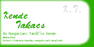 kende takacs business card